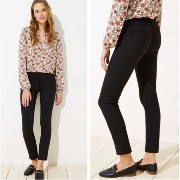 LOFT Plus Marisa Fit Skinny Ankle Pants Black Women’s Size 26 NWT NEW Office - Picture 1 of 16
